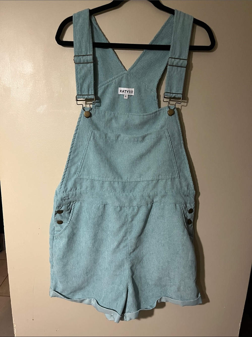 ❤️❤️❤️Katydid Light Blue Corduroy Short Overalls